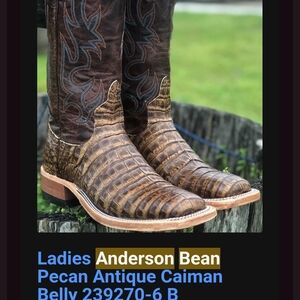 Anderson Bean Brown Caiman Boots